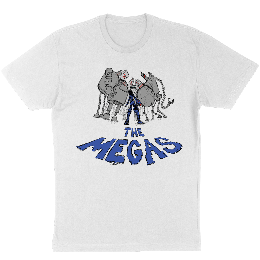 The Megas "Robots Sketch" Legacy Design T-Shirt in White