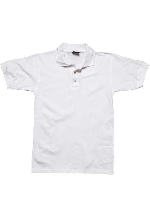 White Polo-Embroidered Logo