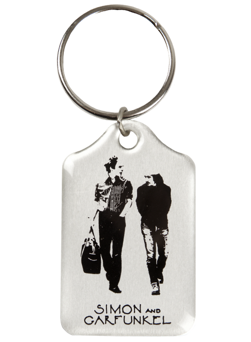 Simon & Garfunkel "Old Friends" Aluminum 1 3/8" x 2 1/4" Keychain