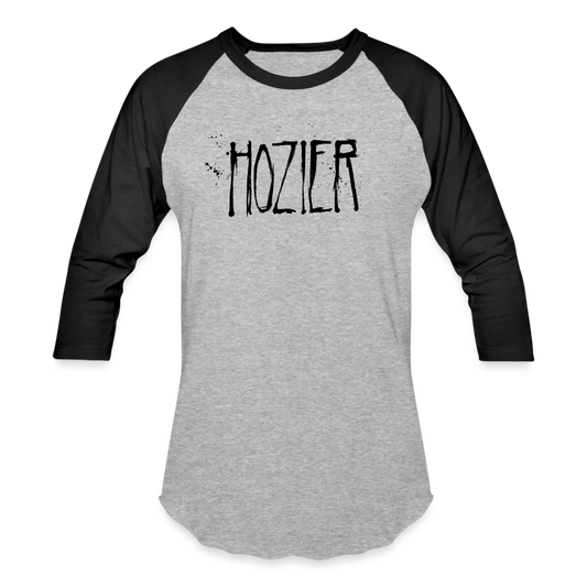 HOZIER "SPLATTER LOGO" 3/4 SLEEVE RAGLAN SHIRT - heather gray/black